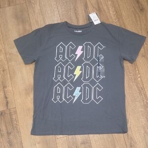 AC/DC  Tee - Charcoal with Lightning Design